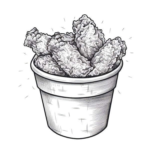 Crispy bucket chicken fried ai generated