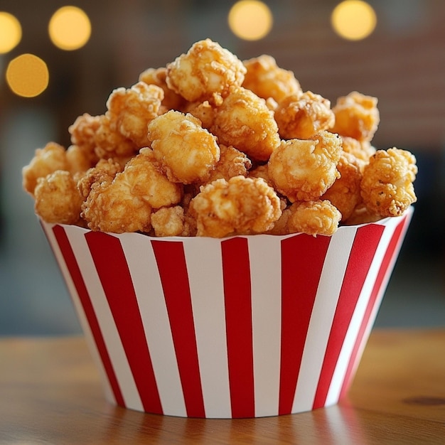 Crispy chicken in popcorn box