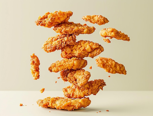 Photo crispy chicken tenders tower appetizing portrait