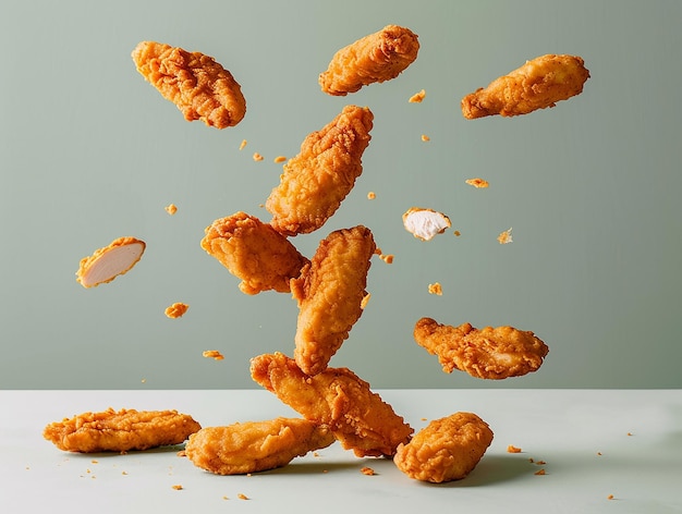 Crispy Chicken Tenders Tower Appetizing Portrait