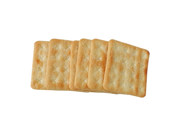 Crispy crackers with sugar isolated on white background