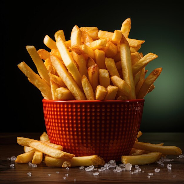 Crispy french fries in a bowl