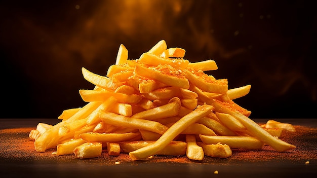 Crispy French Fries Graphic with Seasoning