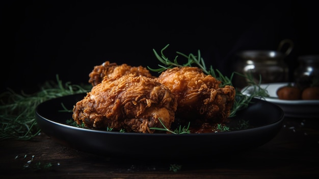 Crispy Fried Chicken in Dark Mode A Captivating Fusion of Flavor and Aesthetics