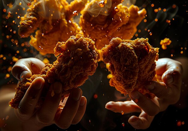 Photo crispy fried chicken pieces isolated on white background perfect for food photography