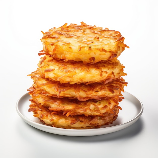 Crispy Hash Browns isolated on white background