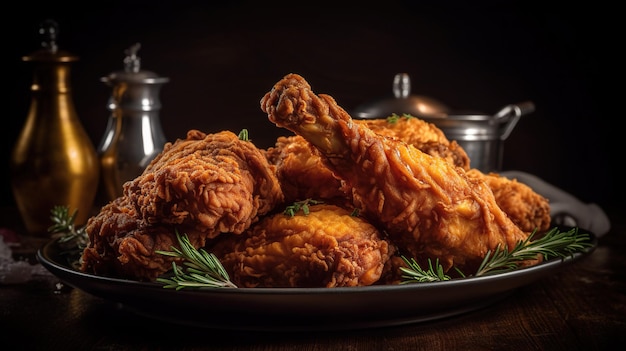 Crispy and Irresistible Dark and Rich Colors of Mouthwatering Fried Chicken Delight