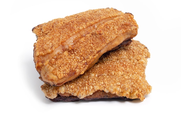 Crispy pork belly or deep fried pork isolated