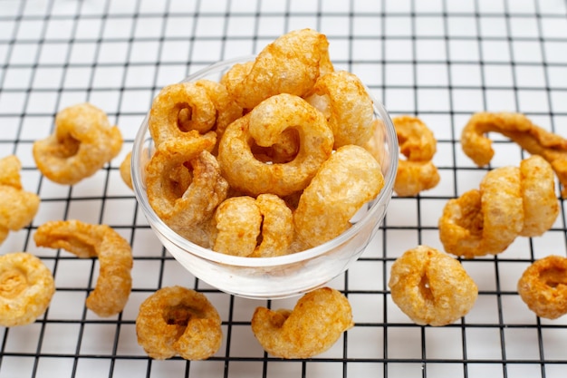 Crispy pork rinds or pork snack