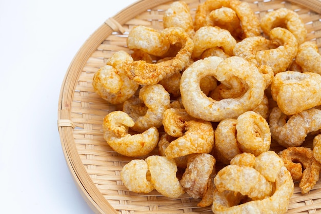 Crispy pork rinds or pork snack