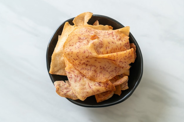 Crispy Taro Chips - fried or baked sliced taro