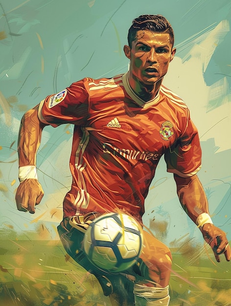 Cristiano Ronaldo pose vector illustration design