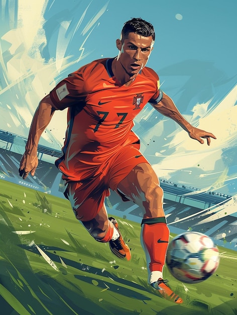 Cristiano Ronaldo pose vector illustration design