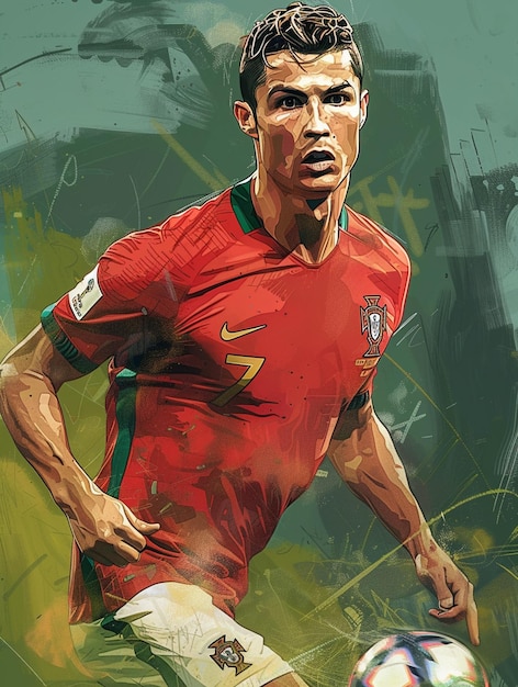 Cristiano Ronaldo pose vector illustration design