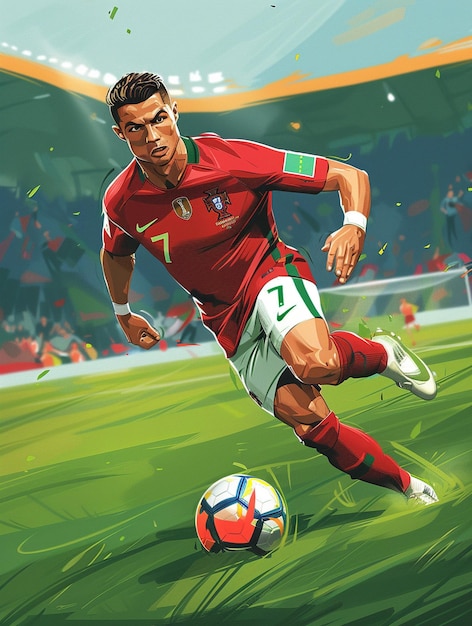 Cristiano Ronaldo pose vector illustration design