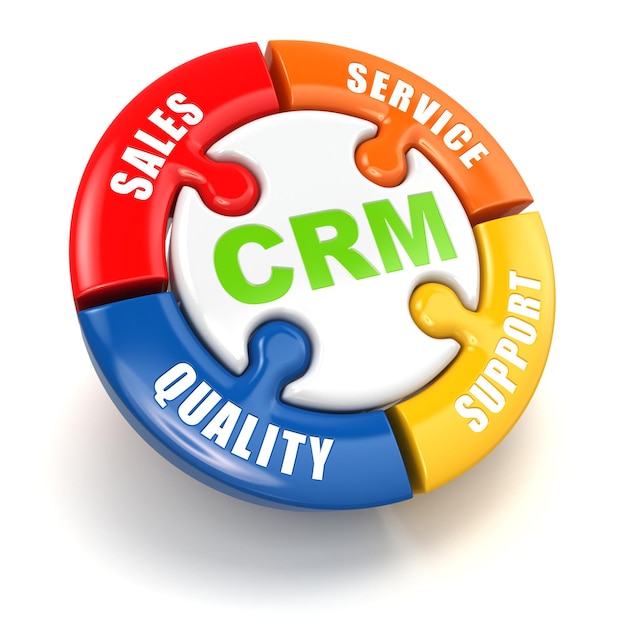 CRM. Customer relationship marketing  concept. 3d