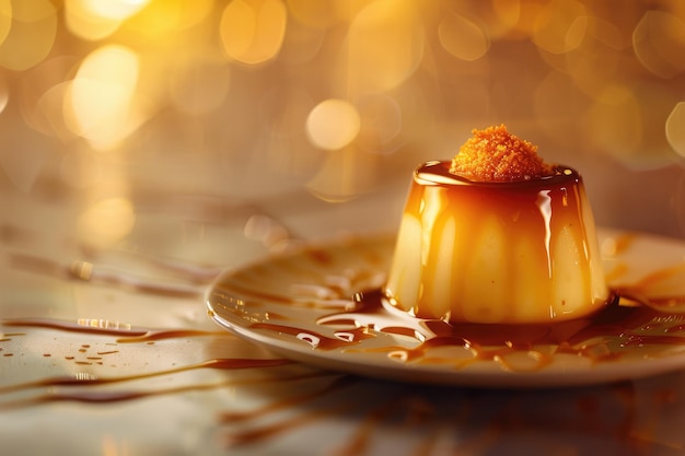 Photo crme caramel classic and creamy dessert