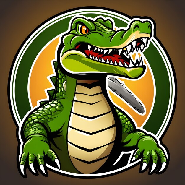 Photo crocodile mascot logo crocodile esports logo crocodile logo design crocodile gaming logo animal mascot logo illustration animal gaming logo crocodile illustration ai generative