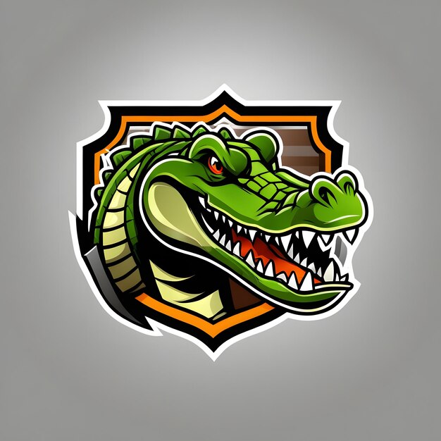 Photo crocodile mascot logo crocodile esports logo crocodile logo design crocodile gaming logo animal mascot logo illustration animal gaming logo crocodile illustration ai generative