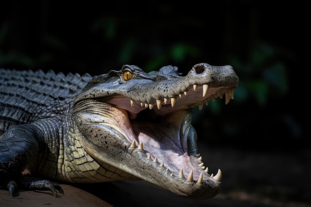 Crocodile Showing Its Open Mouth