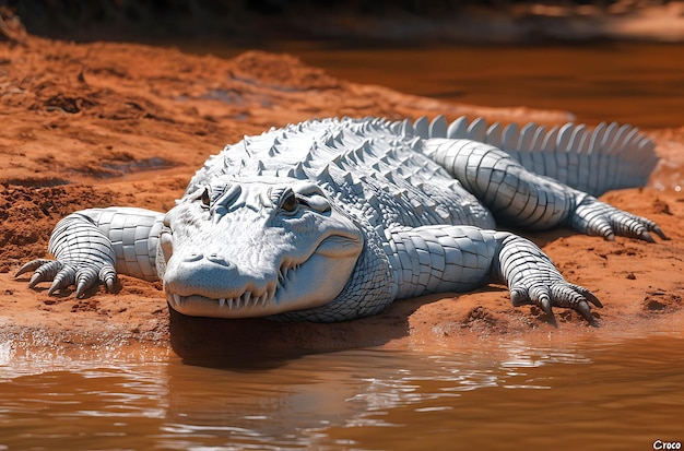 Photo crocodile in the water