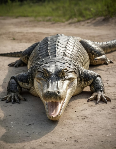 a crocodile with its mouth open and the word alligator on the side