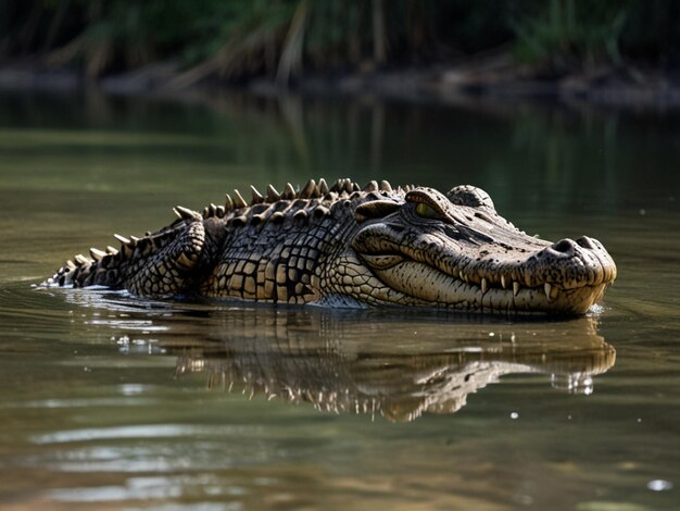 Photo a crocodile with an open mouth is showing the teeth