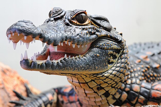 a crocodile with a red tongue is shown with a white background