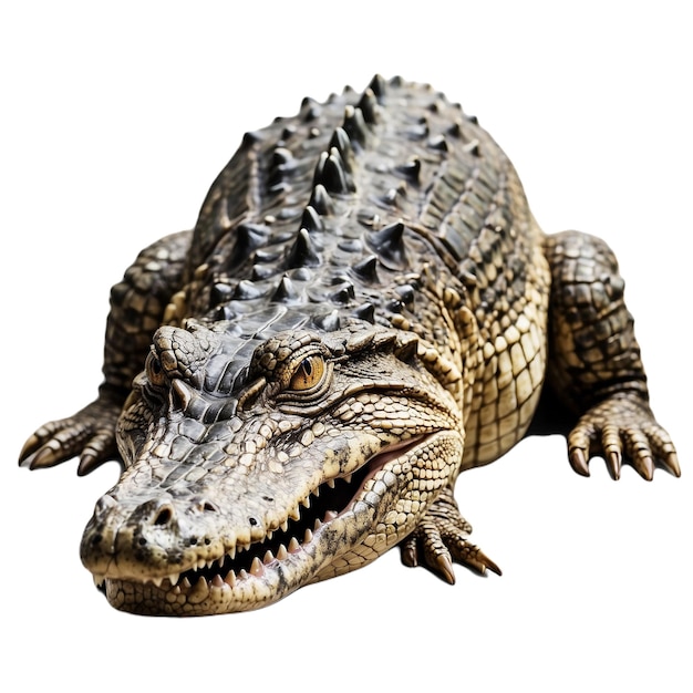 Photo a crocodile with a white background that says  crocodile