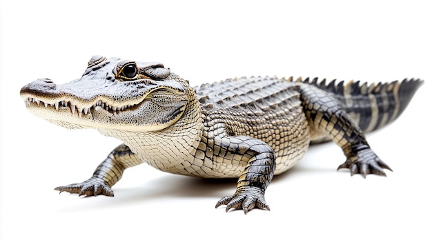 A crocodile with white background