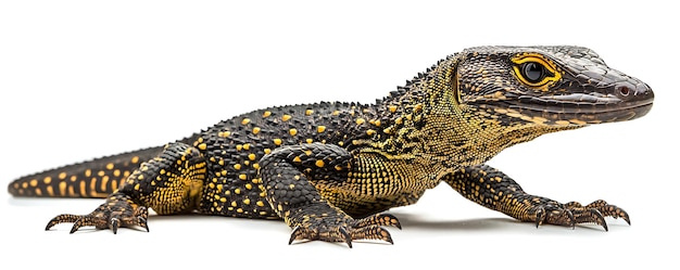 Photo a crocodile with yellow spots on its head