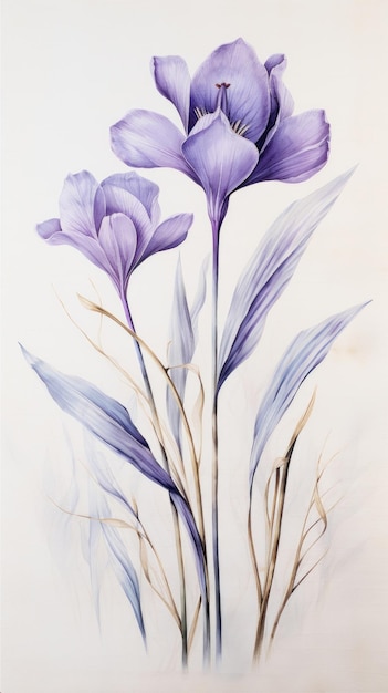 Crocus flower drawing crocus