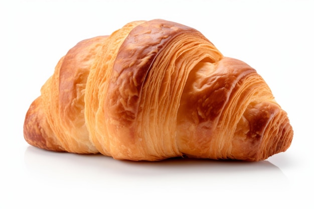 croissant breakfast with white background