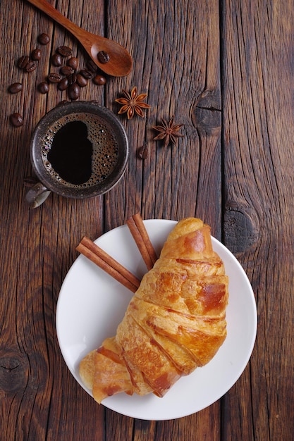 Croissant and coffee