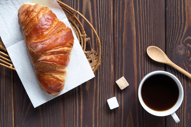 Croissant and cup of coffee