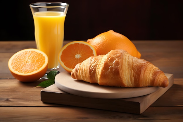 Croissant and Orange Juice