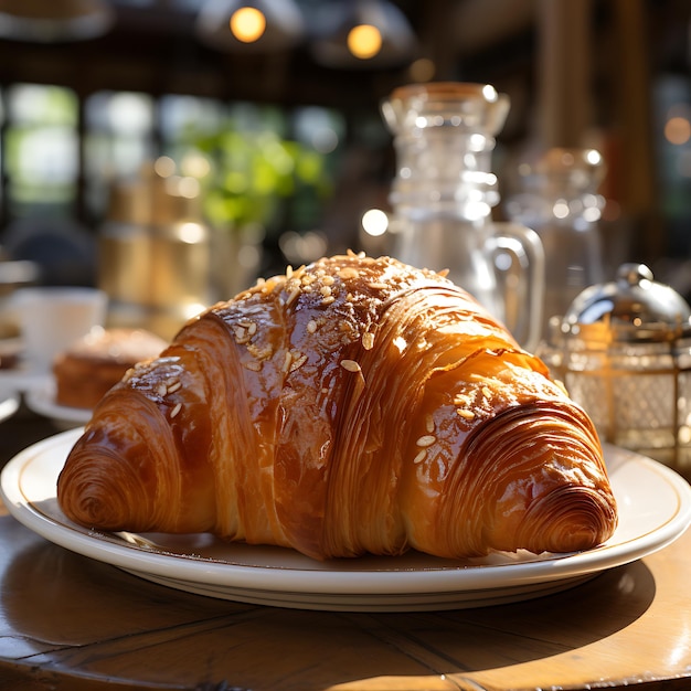 Croissant on a plate