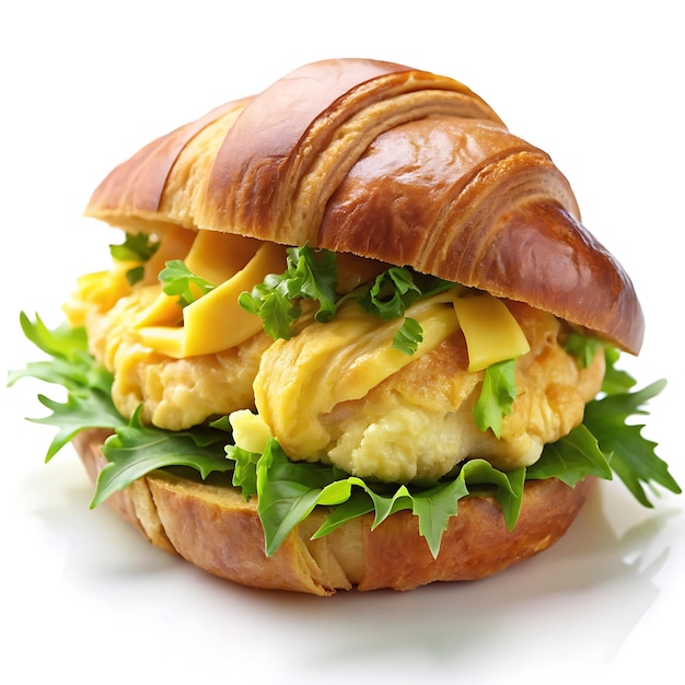 croissant sandwich with scrambled egg