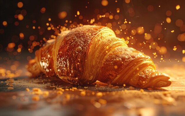 A Croissant on the traditional background professional advertising food photo ai generated