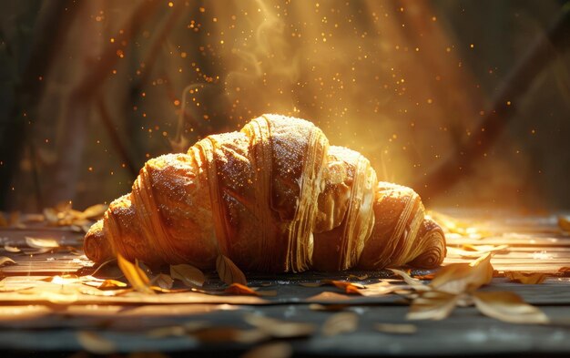 A Croissant on the traditional background professional advertising food photo ai generated