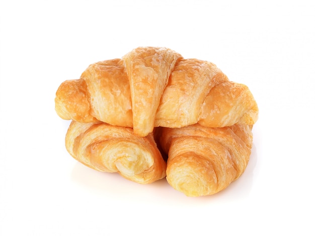 Croissant on white background