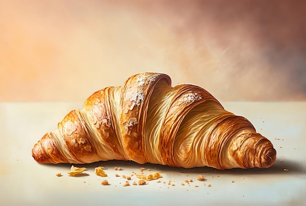 A croissant with croissants on a table