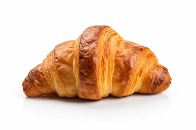 A croissant with a white background