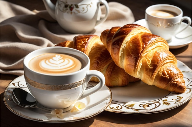 Croissants on a beautiful plate