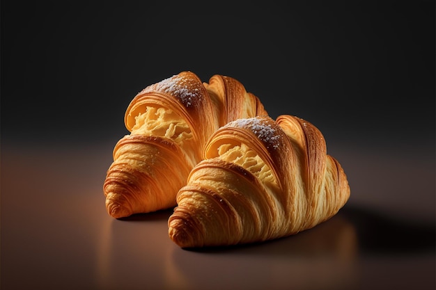 Croissants on isolated background