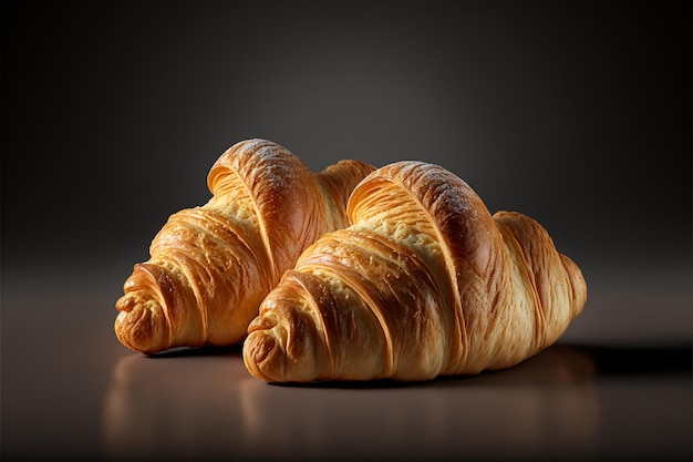 Croissants on isolated background