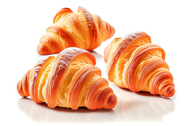 Croissants on white background Generative AI Generative AI