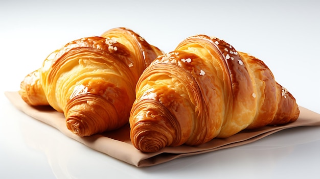 Croissants on a white background