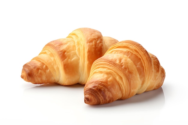 Croissants with boiled condensed milk isolated background on a white background