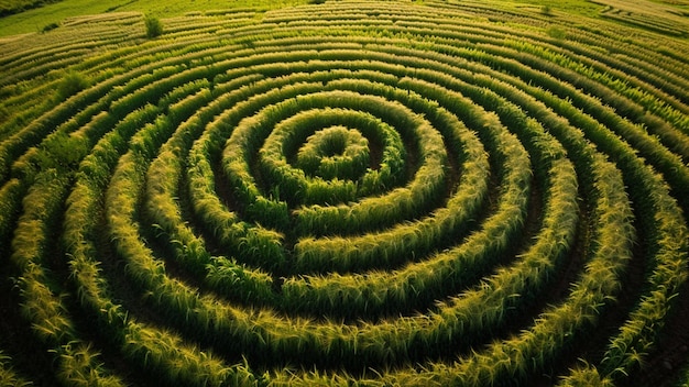 Crop Circles With Geometric Circles Spirals or Sacred Geometry Design